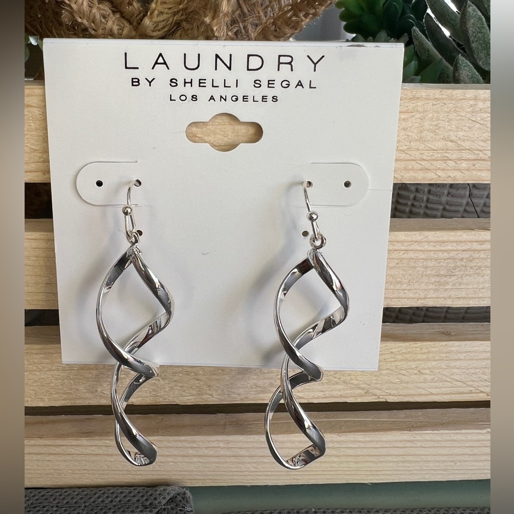 Laundry by Shelli Segal Silver Swirl Earrings